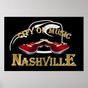 Póster Nashville. Cidade da música