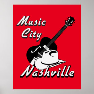 Póster Nashville. Cidade da música