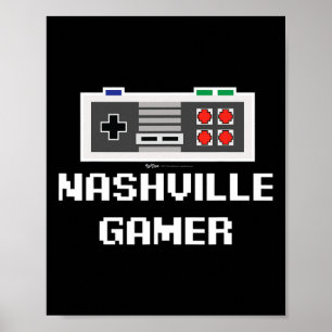 Poster Nashville Gamer Cidade 8-bit