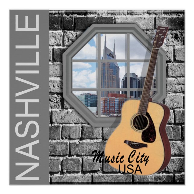 Póster Nashville Music City Poster (Frente)