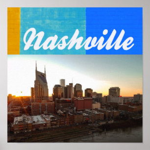 Poster Nashville Tennessee City Scape Beauful