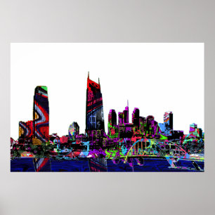 Póster Nashville, Tennessee em grafite