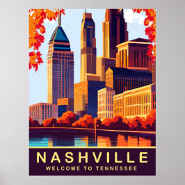 Poster Nashville, Tennessee, EUA, Viagem