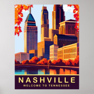 Poster Nashville, Tennessee, EUA, Viagem