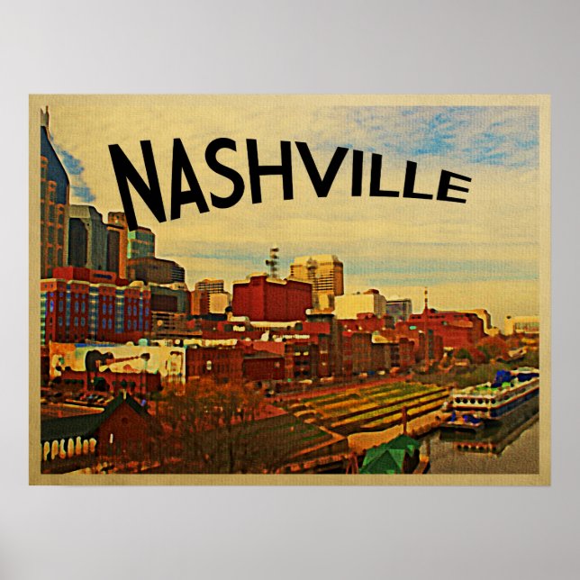 Poster Nashville Tennessee Skyline (Frente)