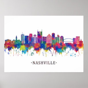 Poster Nashville Tennessee Skyline