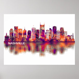 Poster Nashville Tennessee Skyline