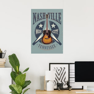 Poster Nashville, TN - Music City USA
