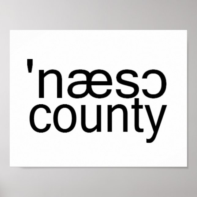 Póster Nassau County Long Island Phonetic Spelling (Frente)