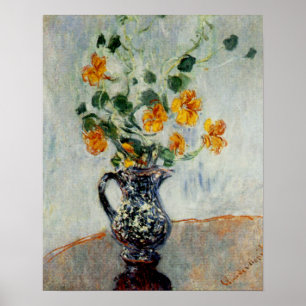 Poster Nastúrbios em um vaso azul por Monet