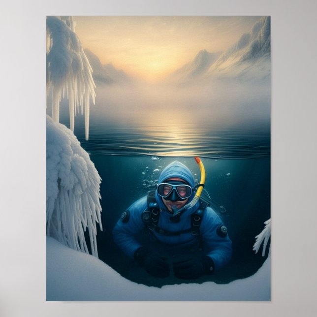 Poster Natação como os peixes fazem no inverno (Frente)