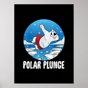Poster Natação de inverno do Urso Polar de Gelado Polar