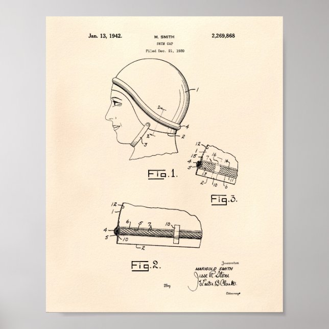 Poster Natação Gap 1942 Patent Art Old Peper (Frente)