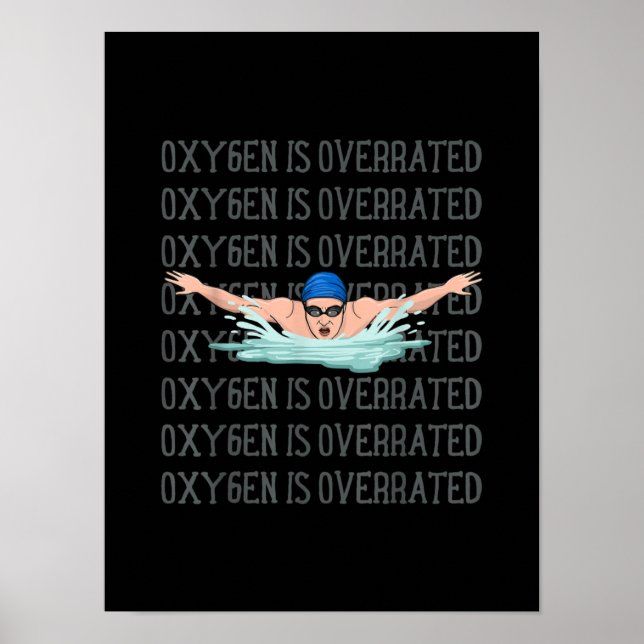 Poster Natação Nadador Adora Esportes Nadadores Engraçado (Frente)