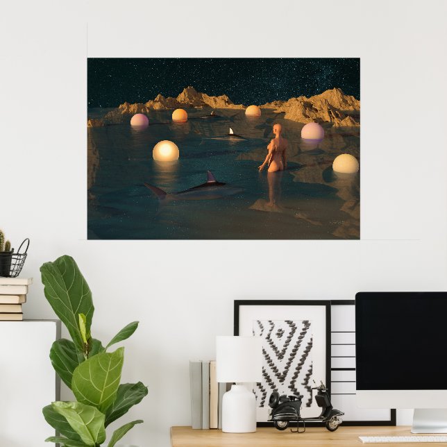 Poster Natação Noturna (Escritório em casa)
