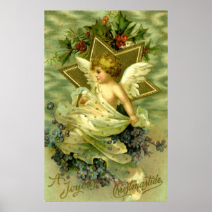 Poster Natais vintages bonito Cherub