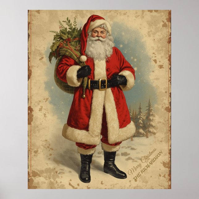 Poster Natais vintages do Papai Noel Vitoriano (Frente)