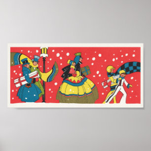 Poster Natais vintages, Família Vitoriana