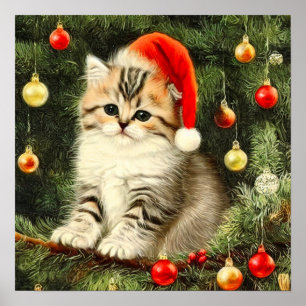 Poster Natais vintages Kitten