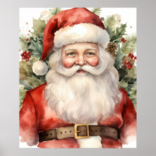 Poster Natais vintages que Santa Claus sorri