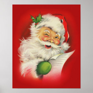 Poster Natais vintages Santa Claus