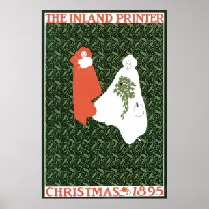 Póster Natal 1895 de Nouveau da arte do vintage