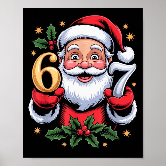 Poster Natal 67 Funny Xmas Seis Sete Suéter Feio 6-7 (Frente)