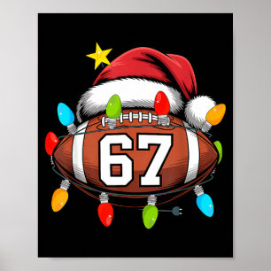Poster Natal 67 Meme Futebol Chapéu de Papai Noel Xmas En