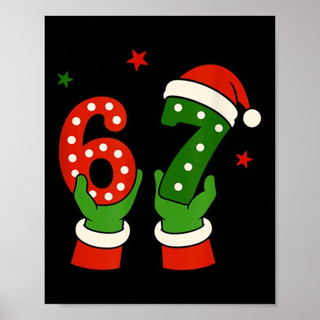 Poster Natal 67 Seis Sete Engraçado Gen Z Alpha Gíria Mem (Frente)