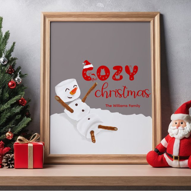 Poster Natal Aconchegante Boneco de Neve Fofo (Criador carregado)