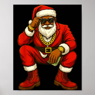 Poster Natal Afro-Americano Engraçado Afro-Americano