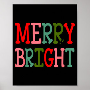 Poster Natal Alegre e Brilhante Mulheres Meninas Crianças