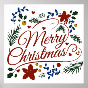 Poster Natal Alegre Floral  