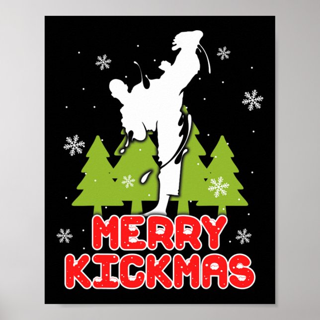 Poster Natal Alegre Kickmas Natal Divertido Árvore de Nat (Frente)