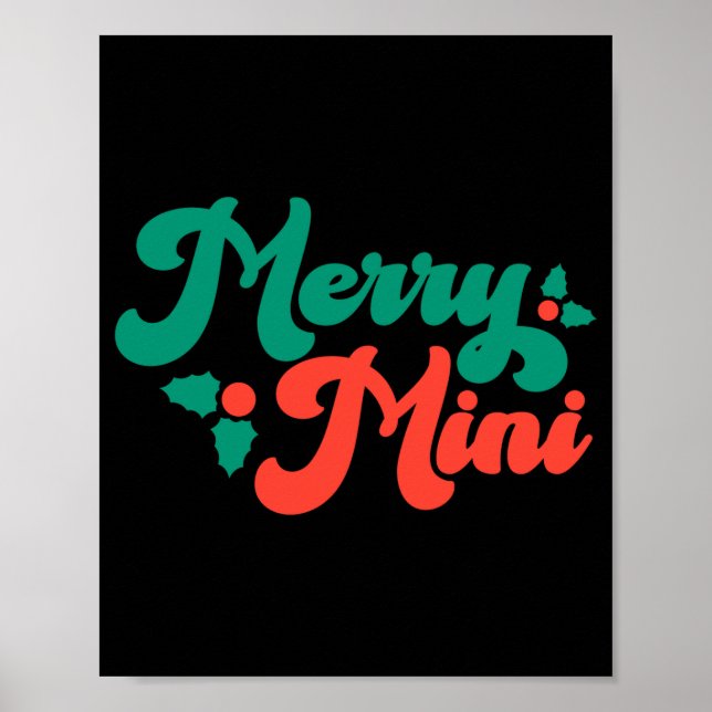 Poster Natal Alegre Mini Bonito Moderno Script Tygraphy B (Frente)