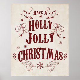 Poster Natal Antigo Alegre e Feliz