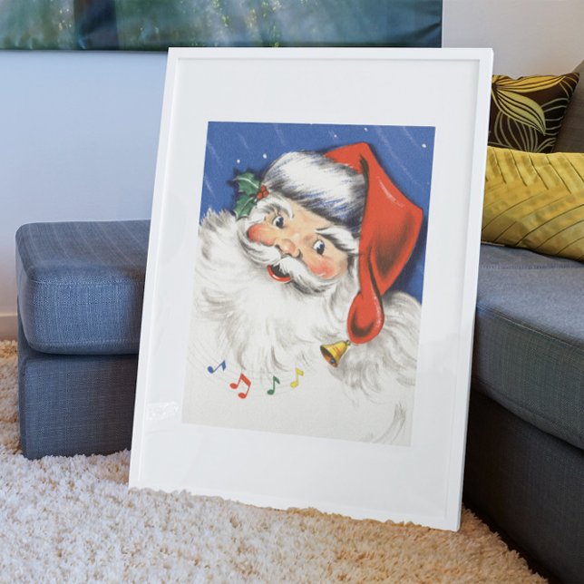 Poster Natal Antigo, Papai Noel Alegre com Música (Criador carregado)