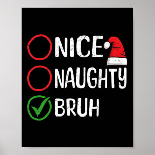 Poster Natal Bastante Doido Bruh Natal Lista Sa