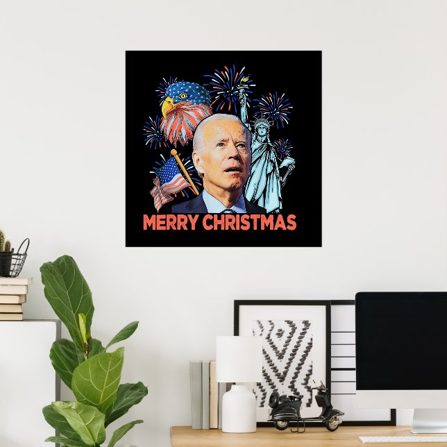 Poster Natal Biden Engraçado Joe Biden Confusou Xmas (Escritório em casa)