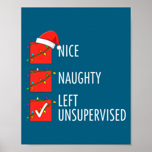 Poster Natal Bonito Travesso Deixado Sem Supervisão Trave