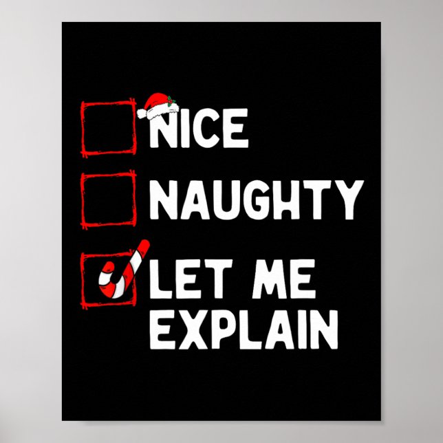Poster Natal Bonito Travesso Deixe-me Explicar Divertido  (Frente)