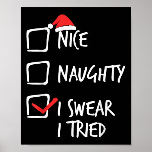 Poster Natal Bonito Travesso Eu Juro Eu Tentei Xmas Match