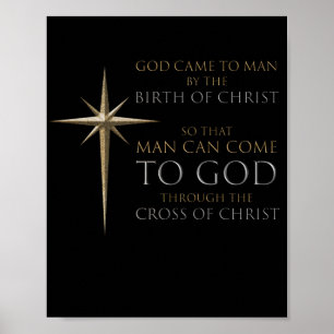 Poster Natal ChristianStar Birth & Cross of Cristo
