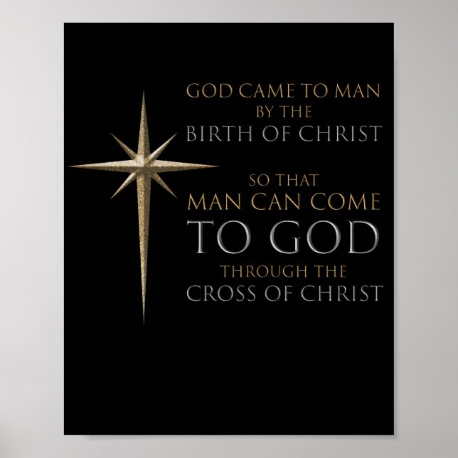 Poster Natal ChristianStar Birth & Cross of Cristo (Frente)
