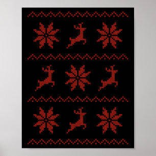 Poster Natal com efeito de Knit - Knit Festivo