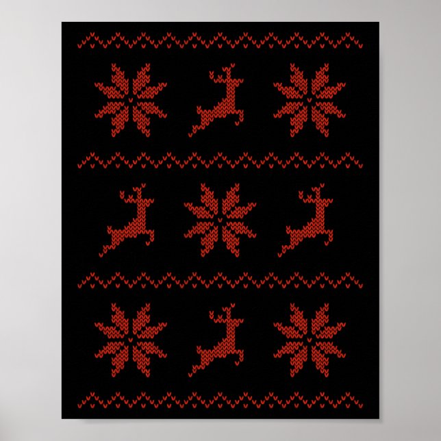 Poster Natal com efeito de Knit - Knit Festivo (Frente)