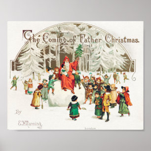 Poster Natal com ilustração infantil Feriado