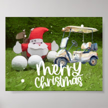 Natal com Papai Noel e bolas de golfe