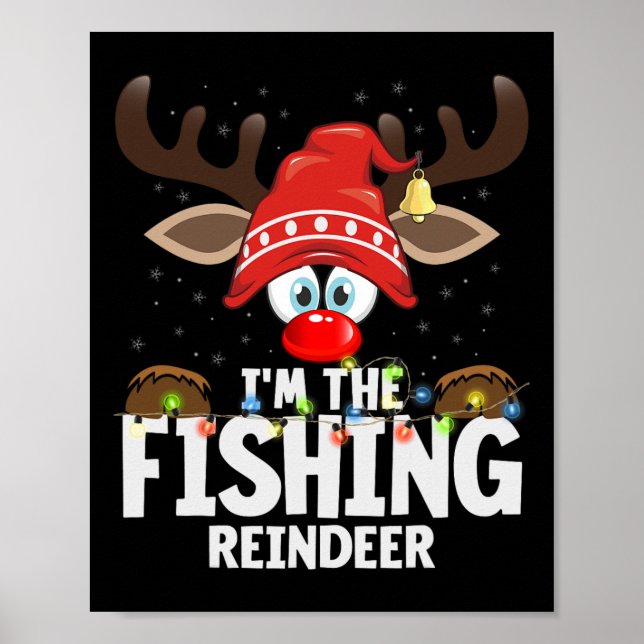 Poster Natal Correspondente Eu Sou A Rena Pescando  (Frente)