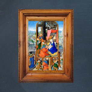 Poster Natal Cristão Medieval Natividade Três Reis